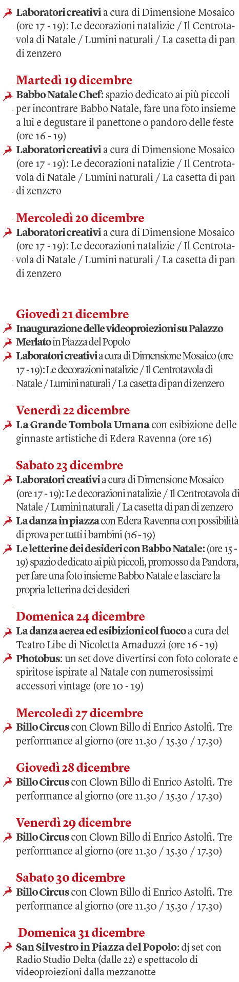 Programma Natale Ravenna