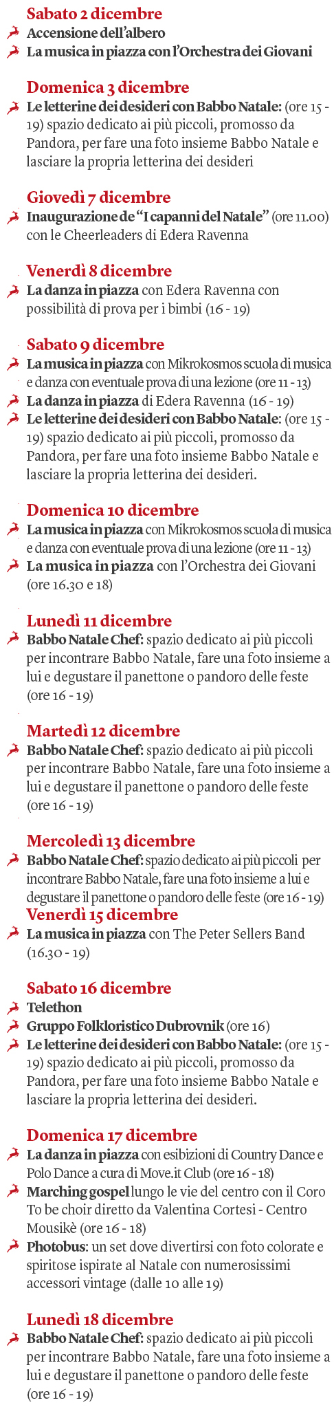 Programma Natale Ravenna